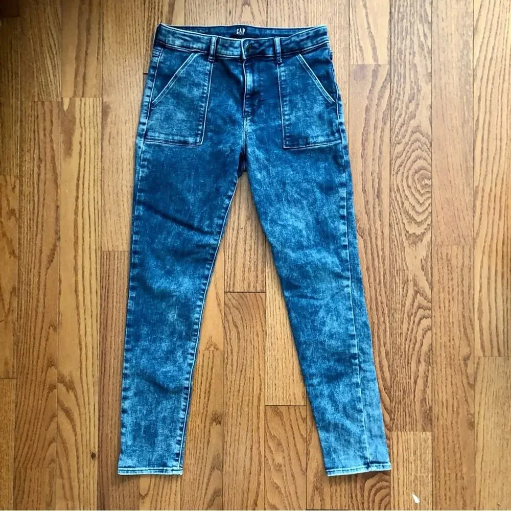 Gap Kids Stretch High Rise Denim Blue Pockets Jegging Girl’s Size 16